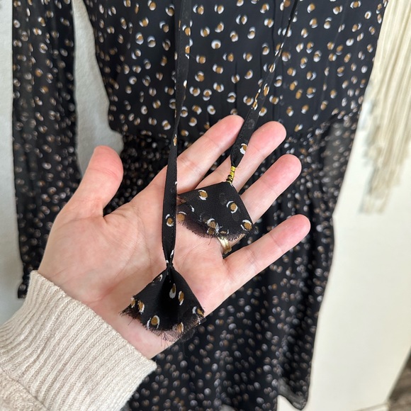 Socialite black and brown dot print mini dress with slip small - Picture 8 of 8